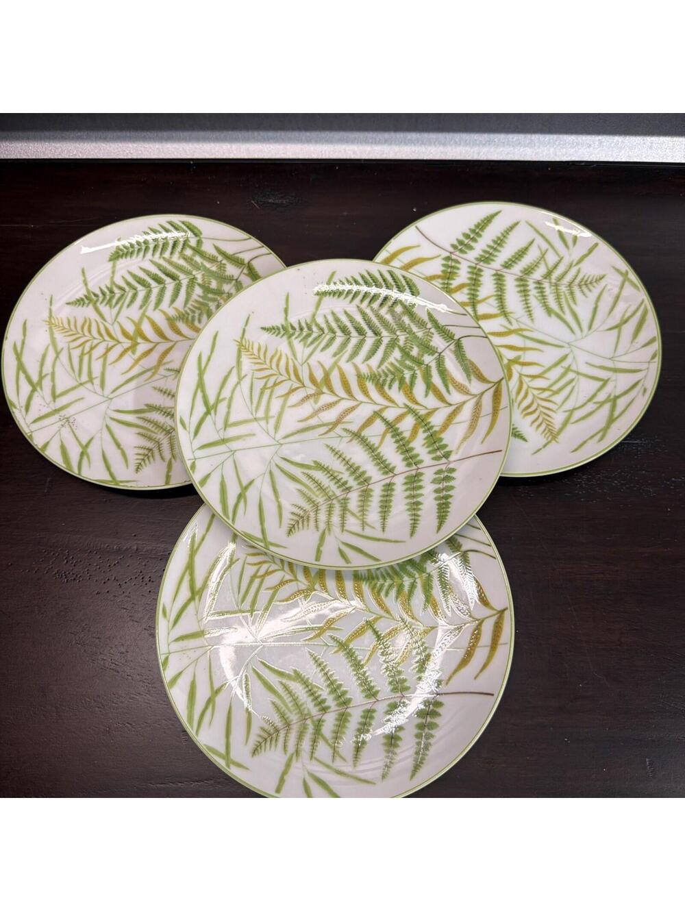 4 Fernwood Avant-Garde Mid-Century 7.75” Salad Plates Vintage *